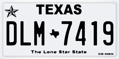 TX license plate DLM7419