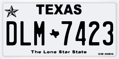 TX license plate DLM7423