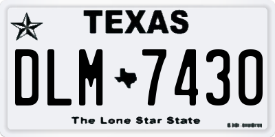 TX license plate DLM7430