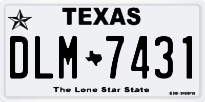 TX license plate DLM7431