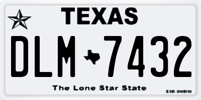 TX license plate DLM7432