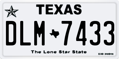 TX license plate DLM7433