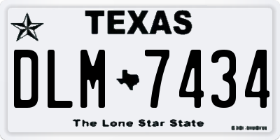TX license plate DLM7434