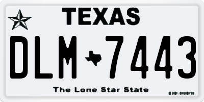 TX license plate DLM7443