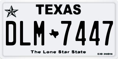 TX license plate DLM7447