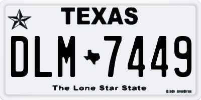 TX license plate DLM7449