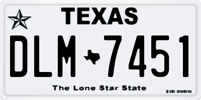 TX license plate DLM7451