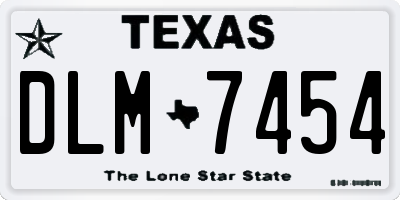 TX license plate DLM7454