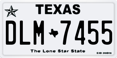 TX license plate DLM7455