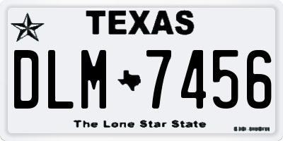 TX license plate DLM7456