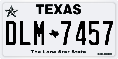 TX license plate DLM7457