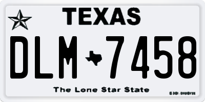 TX license plate DLM7458