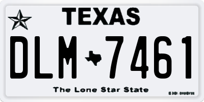 TX license plate DLM7461