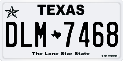 TX license plate DLM7468