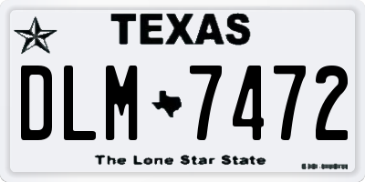 TX license plate DLM7472