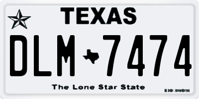 TX license plate DLM7474