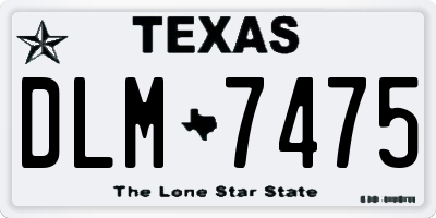 TX license plate DLM7475
