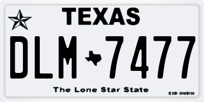 TX license plate DLM7477