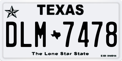 TX license plate DLM7478