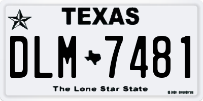TX license plate DLM7481
