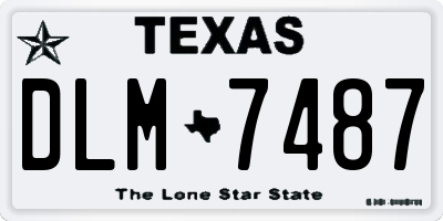 TX license plate DLM7487