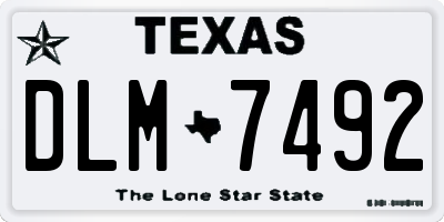 TX license plate DLM7492