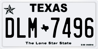 TX license plate DLM7496