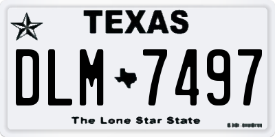 TX license plate DLM7497