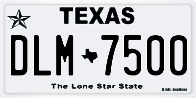 TX license plate DLM7500