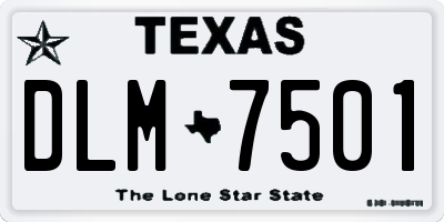 TX license plate DLM7501