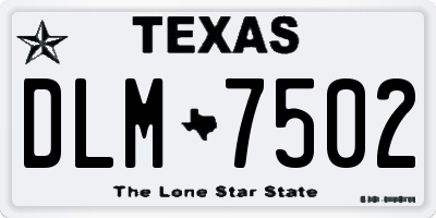 TX license plate DLM7502