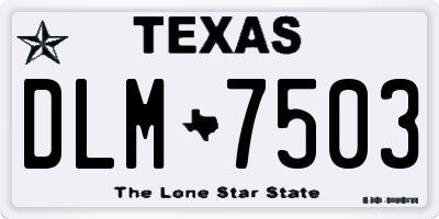 TX license plate DLM7503