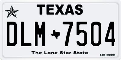 TX license plate DLM7504