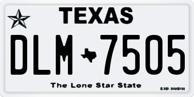 TX license plate DLM7505