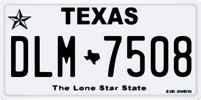 TX license plate DLM7508