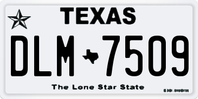 TX license plate DLM7509