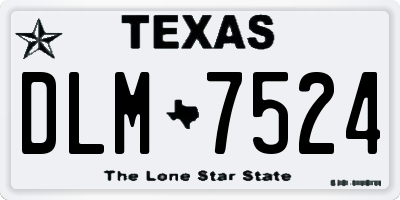 TX license plate DLM7524