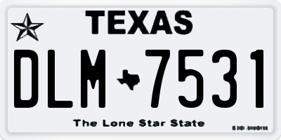 TX license plate DLM7531