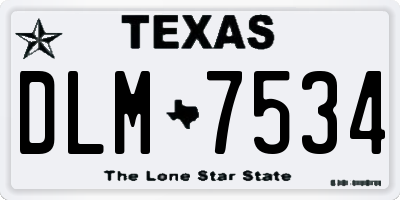 TX license plate DLM7534