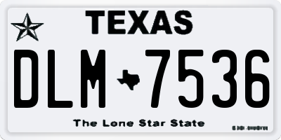 TX license plate DLM7536