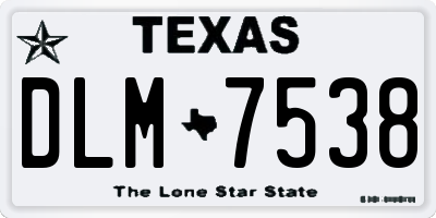 TX license plate DLM7538