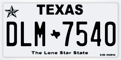 TX license plate DLM7540