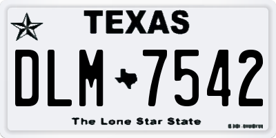 TX license plate DLM7542