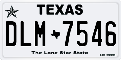 TX license plate DLM7546