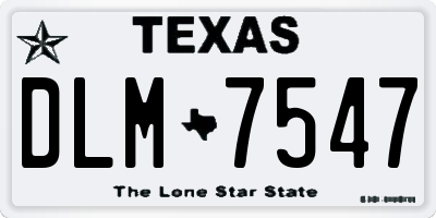 TX license plate DLM7547