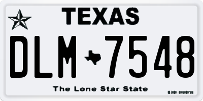 TX license plate DLM7548