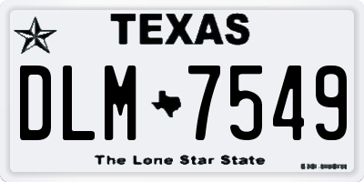 TX license plate DLM7549