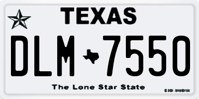 TX license plate DLM7550