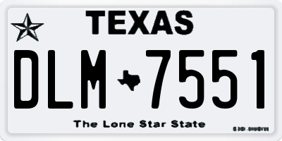 TX license plate DLM7551