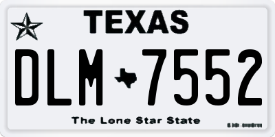 TX license plate DLM7552